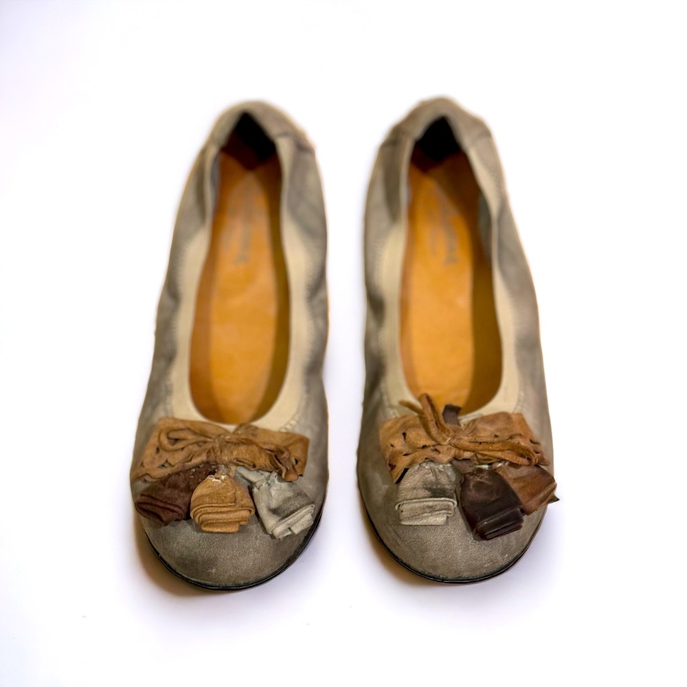 Italian leather handmade leather ballet flats